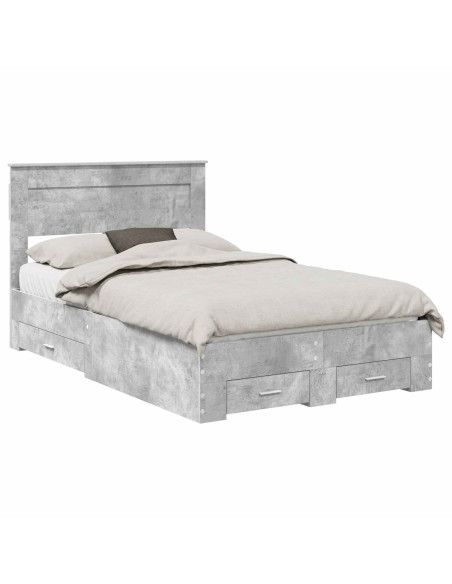 Struttura del letto con testiera Grigio cemento 120 x 190 cm
