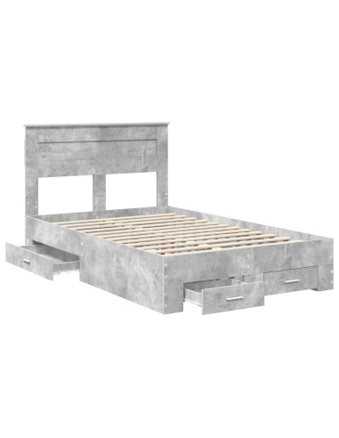 Struttura del letto con testiera Grigio cemento 120 x 190 cm