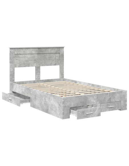 Struttura del letto con testiera Grigio cemento 120 x 190 cm
