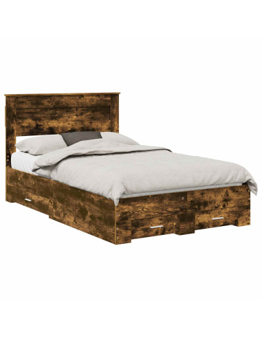Struttura del letto Rovere fumé 120 x 190 cm Legno multistrato