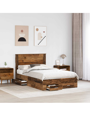 Struttura del letto con testiera Legno vecchio 120 x 190 cm