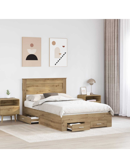 Struttura del letto Rovere artigianale 120 x 190 cm