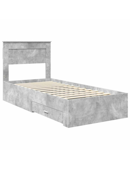 Struttura del letto con testiera Grigio cemento 100 x 200 cm