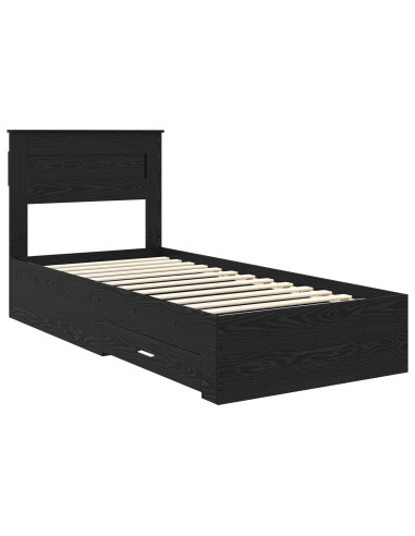 Struttura del letto Rovere Nero 90 x 190 cm Legno multistrato