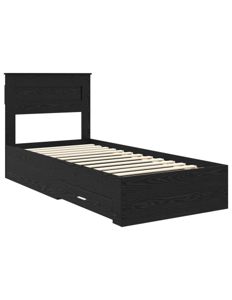 Struttura del letto Rovere Nero 90 x 190 cm Legno multistrato