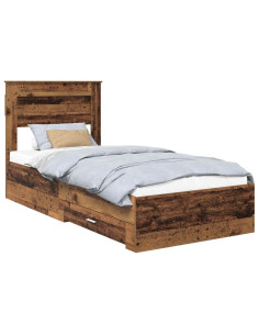 Struttura del letto Legno vecchio 90 x 190 cm Legno multistrato 2