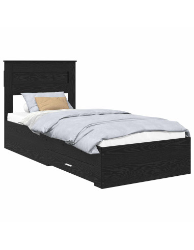 Struttura del letto Rovere Nero 90 x 200 cm Legno multistrato
