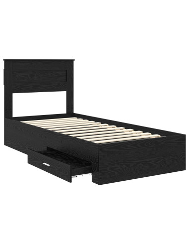 Struttura del letto Rovere Nero 90 x 200 cm Legno multistrato