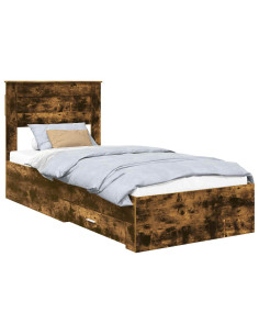 Struttura del letto Rovere fumé 90 x 200 cm Legno multistrato 2