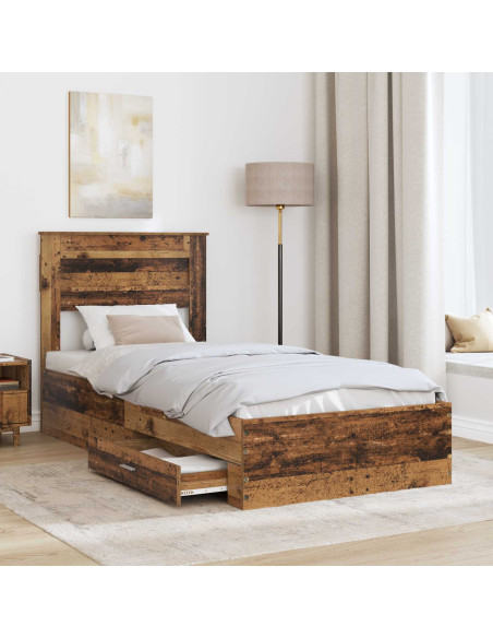 Struttura del letto Legno vecchio 90 x 200 cm Legno multistrato