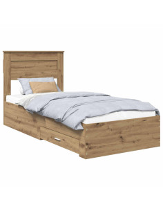 Struttura del letto con testiera Rovere artigianale 90 x 200 cm 2