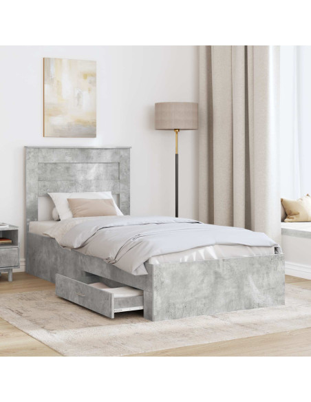 Struttura del letto Grigio Certo e Argento 75 x 190 cm