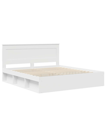 Struttura del letto Bianco 200 x 200 cm Pino massello