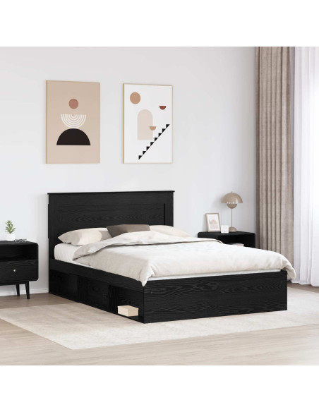 Struttura del letto Nero 140 x 190 cm Pino massello