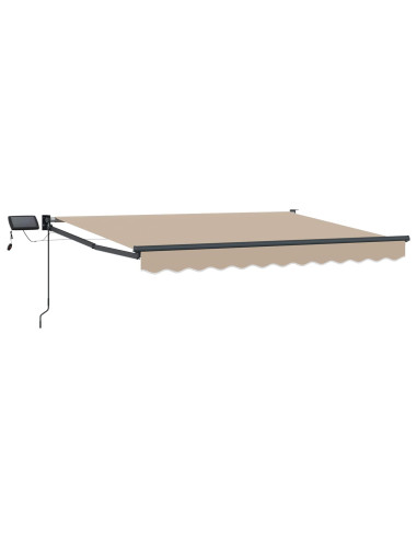 Tenda retrattile manuale con LED Beige 2,5 x 2 m