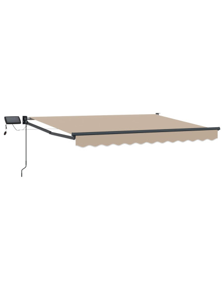 Tenda retrattile manuale con LED Beige 2,5 x 2 m