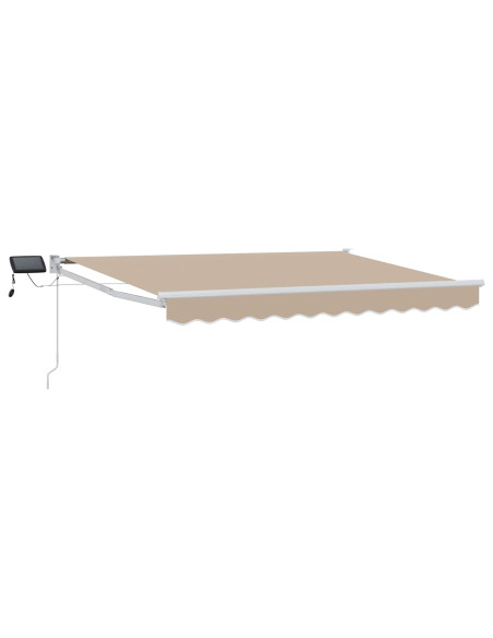 Tenda retrattile manuale con LED Beige 2,5 x 2 m