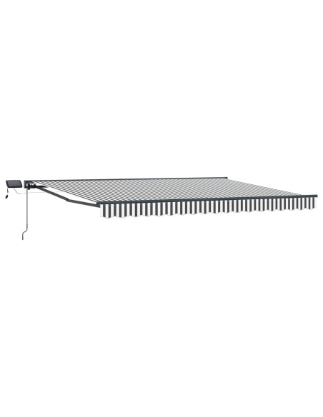 Cornice per Tenda Manuale con LED Antracite e Bianco 5 × 3,5 m