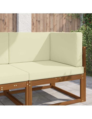 Cuscino per divano da esterno 3 pcs Crema Poliestere