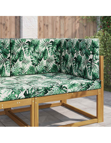 Cuscino per divano da esterno 3 pcs Motivo Foglia Poliestere