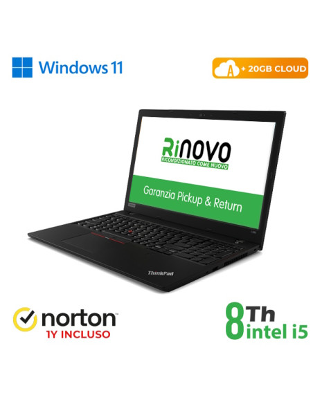 RINOVO NB LENOVO ThinkPad L590 i5-8X00 DDR4 8GB SSD 256GB 15.6" W11P CLOUD20GB Grade A 1Y Warranty 3