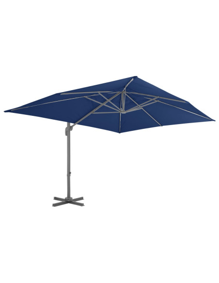 Ombrellone a Sbalzo con Palo in Alluminio 4x3 m Azzurro