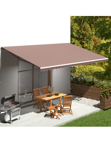 Tessuto di Ricambio per Tenda da Sole Marrone 6x3,5 m