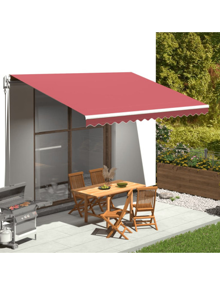 Tessuto di Ricambio per Tenda da Sole Rosso Borgogna 4,5x3 m