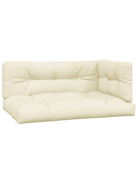 Cuscini per Pallet 3 pz Crema in Tessuto