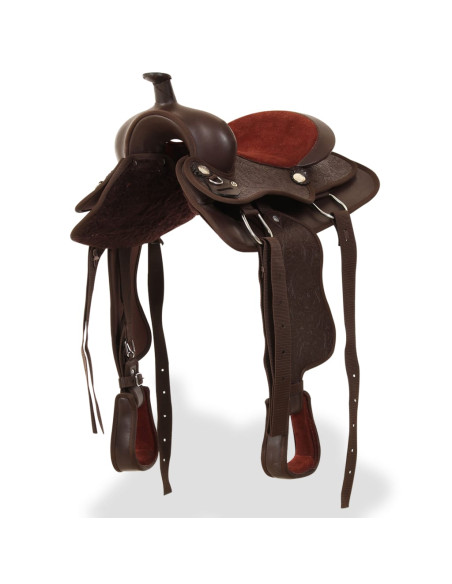 Sella Western Testiera e Pettorale in Vera Pelle 12" Marrone