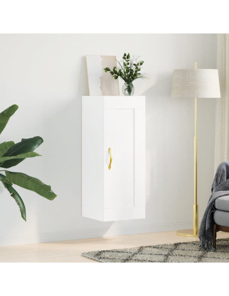Mobile a Parete Bianco 34,5x34x90 cm in Legno Multistrato