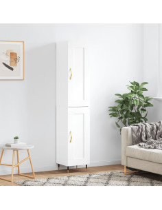 Credenza Bianca 34,5x34x180 cm in Legno Multistrato