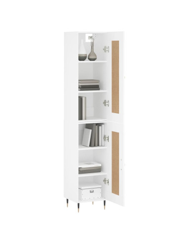 Credenza Bianca 34,5x34x180 cm in Legno Multistrato