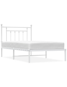 Giroletto con Testiera Metallo Bianco 100x190 cm