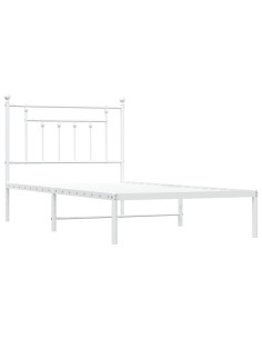 Giroletto con Testiera Metallo Bianco 100x190 cm 2