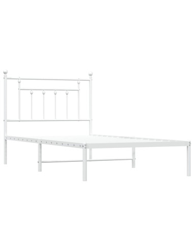 Giroletto con Testiera Metallo Bianco 100x190 cm