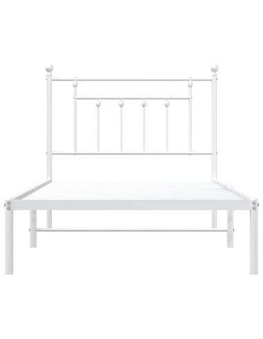 Giroletto con Testiera Metallo Bianco 100x190 cm