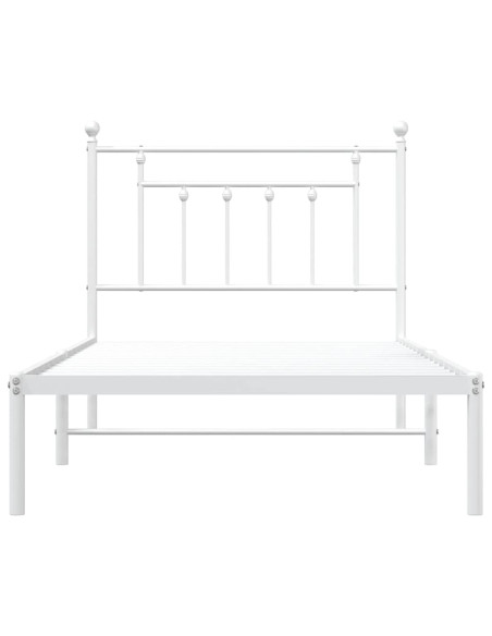 Giroletto con Testiera Metallo Bianco 100x190 cm