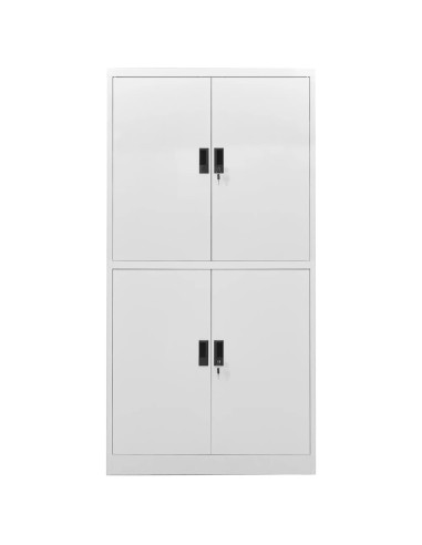 Armadio per Ufficio Grigio Chiaro 90x40x180 cm in Acciaio