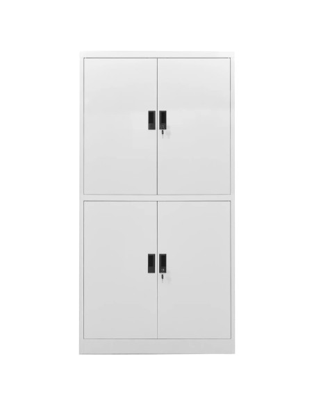 Armadio per Ufficio Grigio Chiaro 90x40x180 cm in Acciaio
