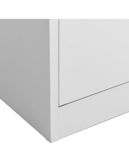 Armadio per Ufficio Grigio Chiaro 90x40x180 cm in Acciaio