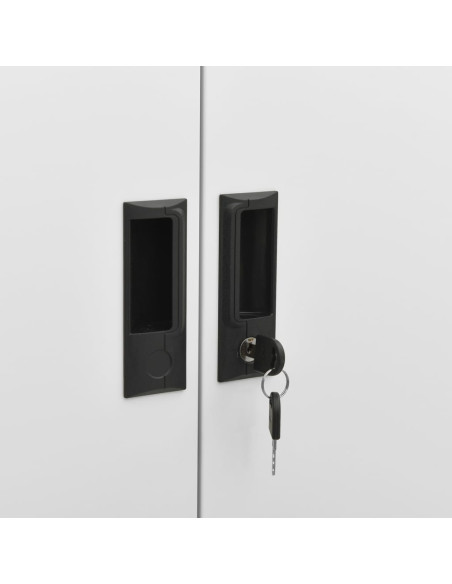 Armadio per Ufficio Grigio Chiaro 90x40x180 cm in Acciaio