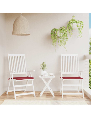 Cuscini per Sedia 2 pz Rosso Vino 40x40x4 cm in Tessuto Oxford