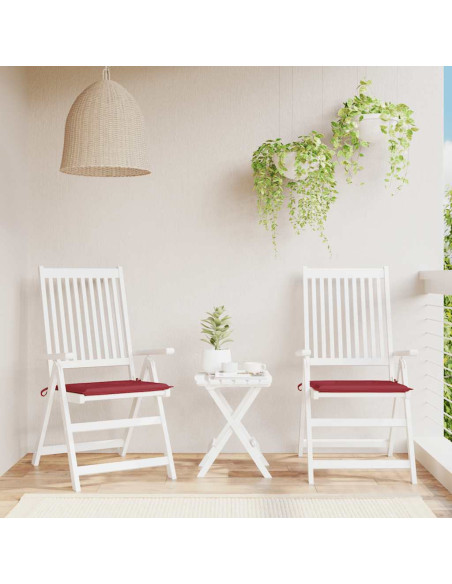 Cuscini per Sedia 2 pz Rosso Vino 40x40x4 cm in Tessuto Oxford