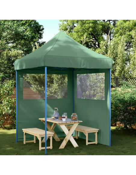 Tendone per Feste Pieghevole Pop-Up con 2 Pareti Verde