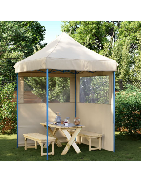 Tendone per Feste Pieghevole Pop-Up con 2 Pareti Beige