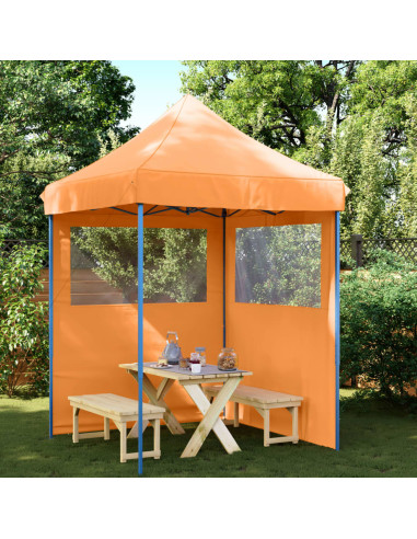 Tendone per Feste Pieghevole Pop-Up con 2 Pareti Arancione