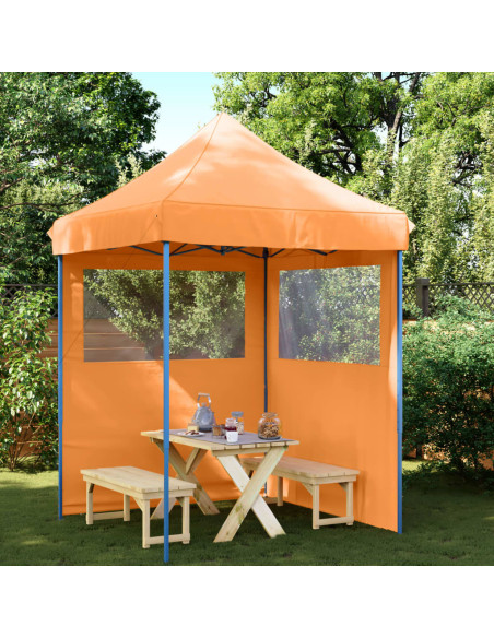 Tendone per Feste Pieghevole Pop-Up con 2 Pareti Arancione