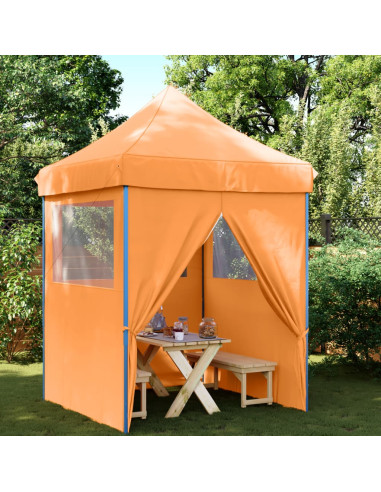 Tendone per Feste Pieghevole Pop-Up con 4 Pareti Arancione