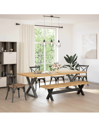 Panca Pranzo NOAIN Gambe a Forma X 180x40x45 cm Legno Massello